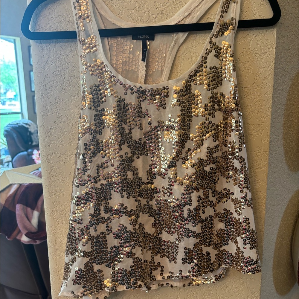 Vince Camuto Sequin Tank Top - Gold and Silver